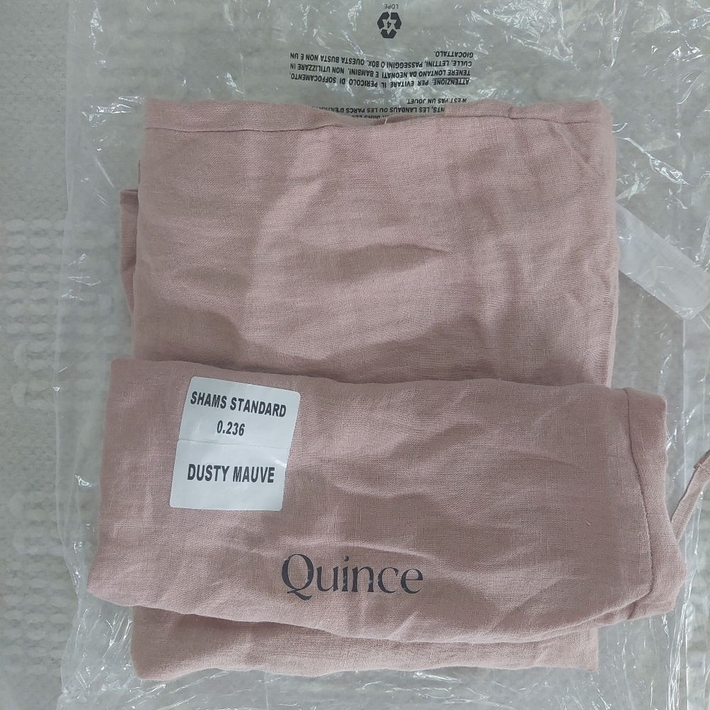 Quince Linen Dusty Mauve Standard Shams! Set Of 2 (L62) - Picture 3 of 10